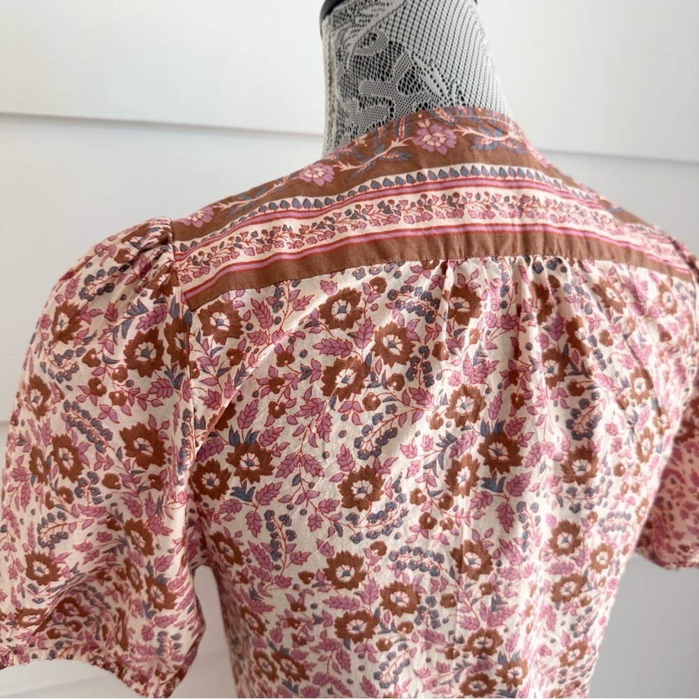 Faherty Orinda Maxi Dress in Earth Block Floral Print size XS - Picture 6 of 8